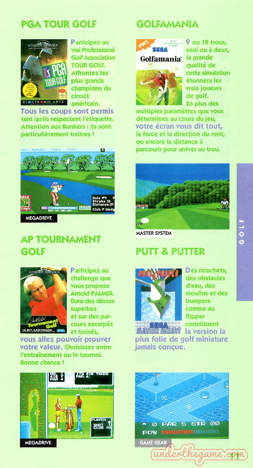 Catalogue Les Sports - Sega - 1992 [VF