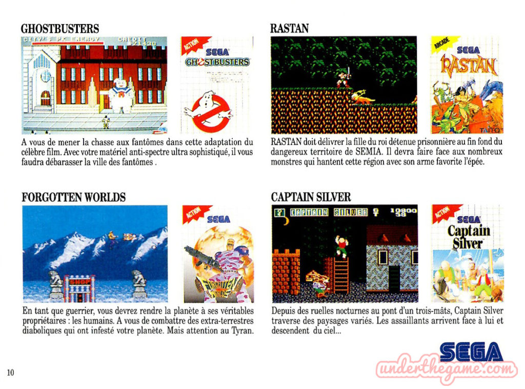 Catalogue SEGA Game Gear 1992, Jeux Français, Neuf