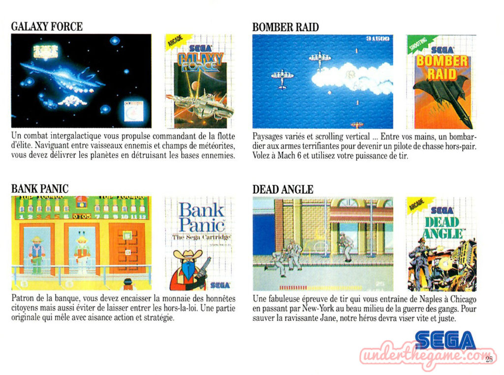 A SEGA Master System brochure from July 1987! What are