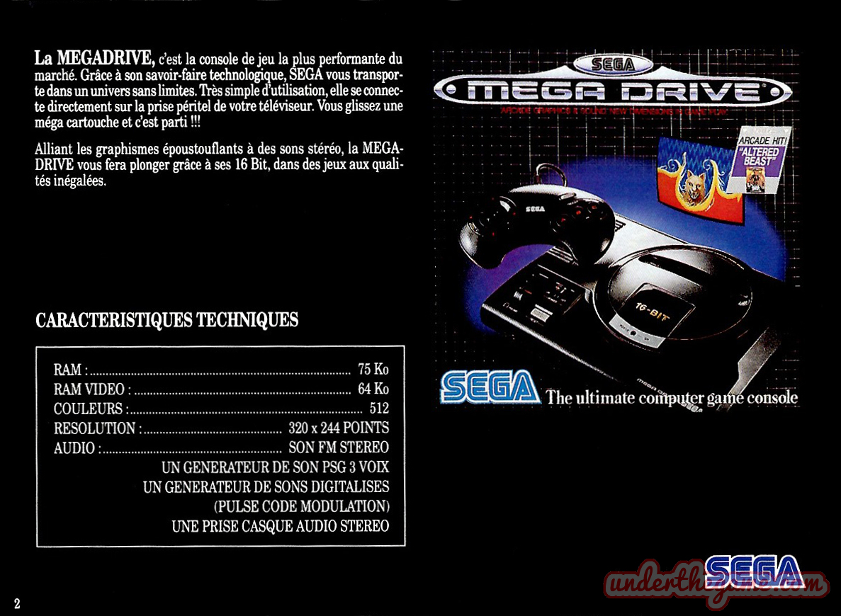Lot De 2 Notices / Manuels Pour Jeu SEGA Megadrive - Bon État - Pour Collectionneurs