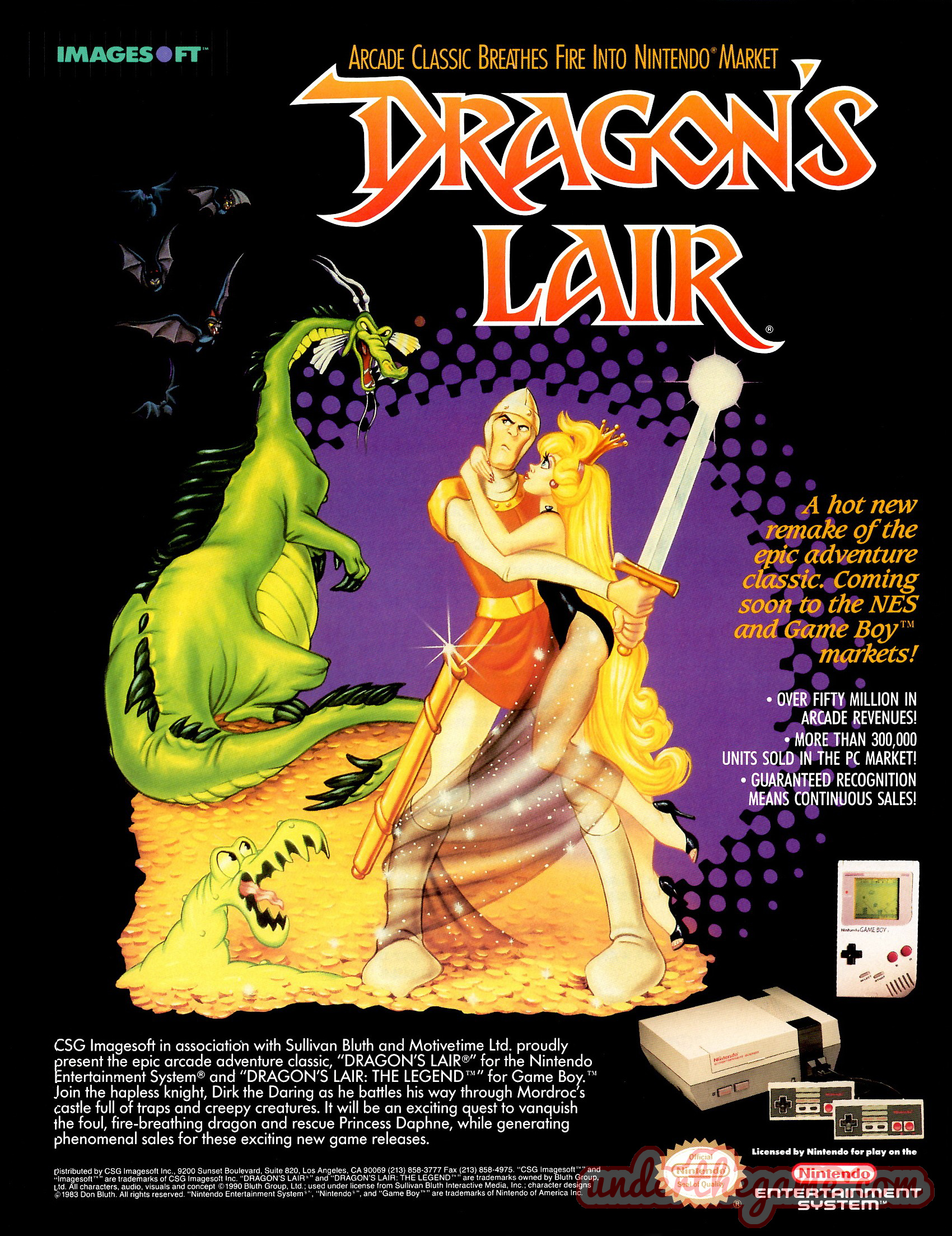 Flyer Dragon S Lair Nintendo 1990 Usa Underthegame Com