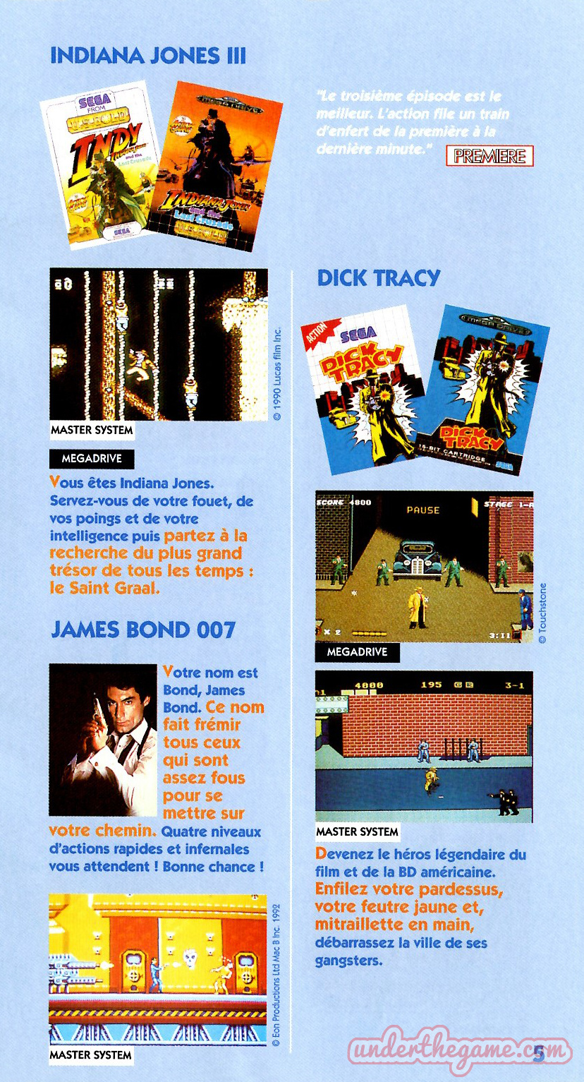 SEGA Game Gear Depliant Publicitaire Les Jeux 1992