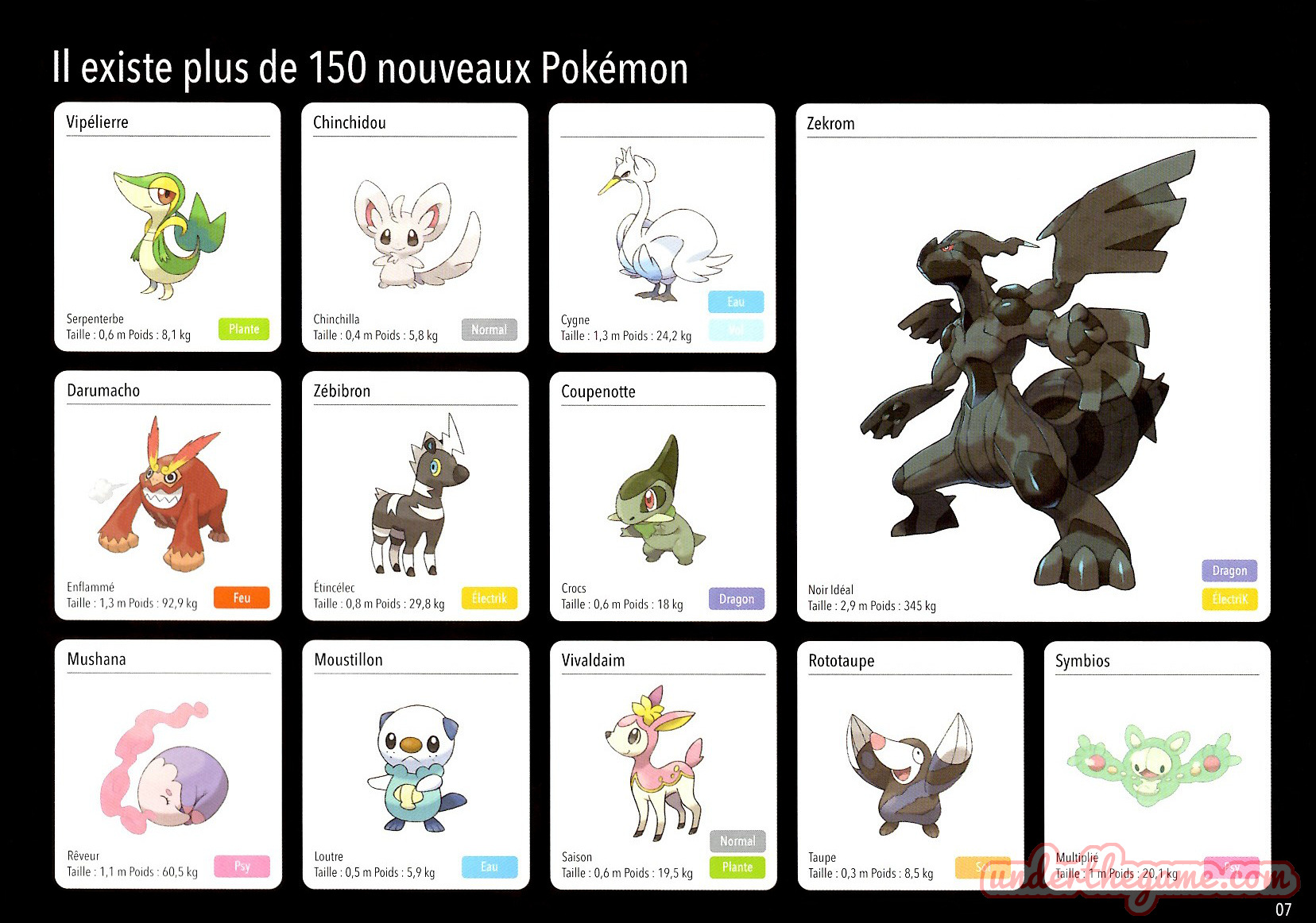 Brochure Pokémon versions Noire et Blanche Nintendo DS 2011 [VF]