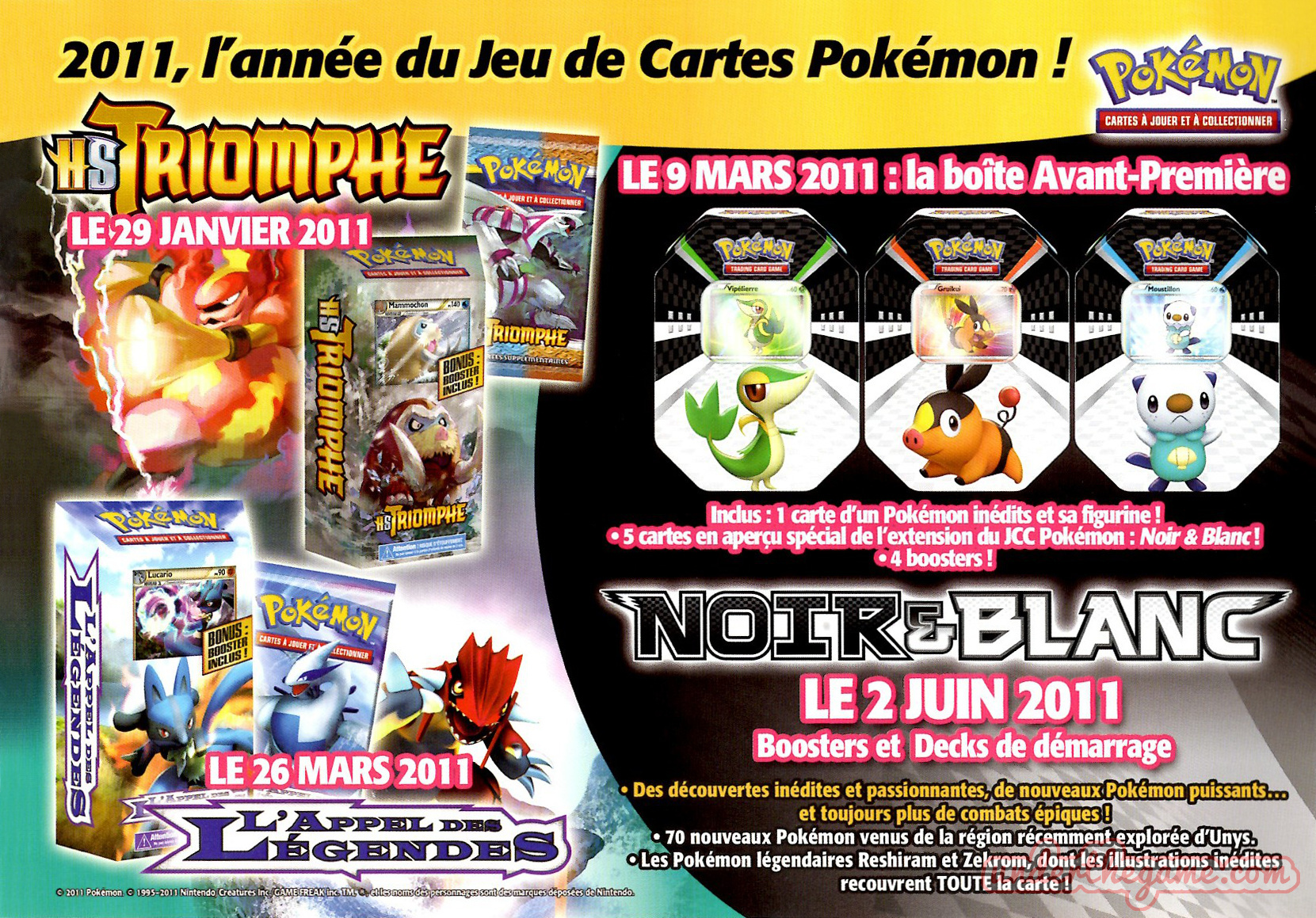 Brochure Pokémon versions Noire et Blanche – Nintendo DS – 2011 [VF